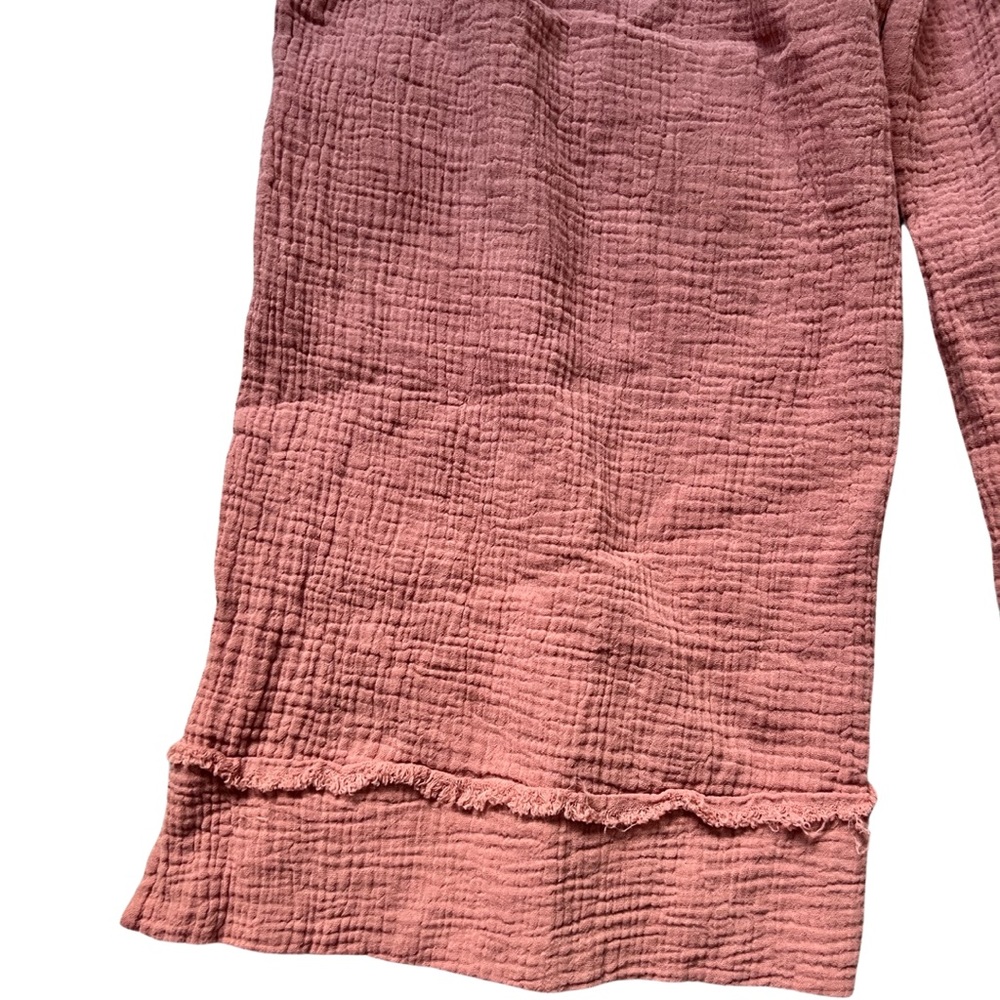 Peach Cotton Elasticated Flared Pant | Size Large - Picture 3 of 9